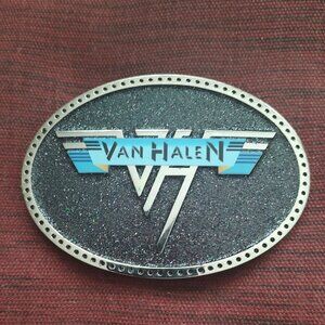 VAN HALEN Black Glitter Belt Buckle  NEW